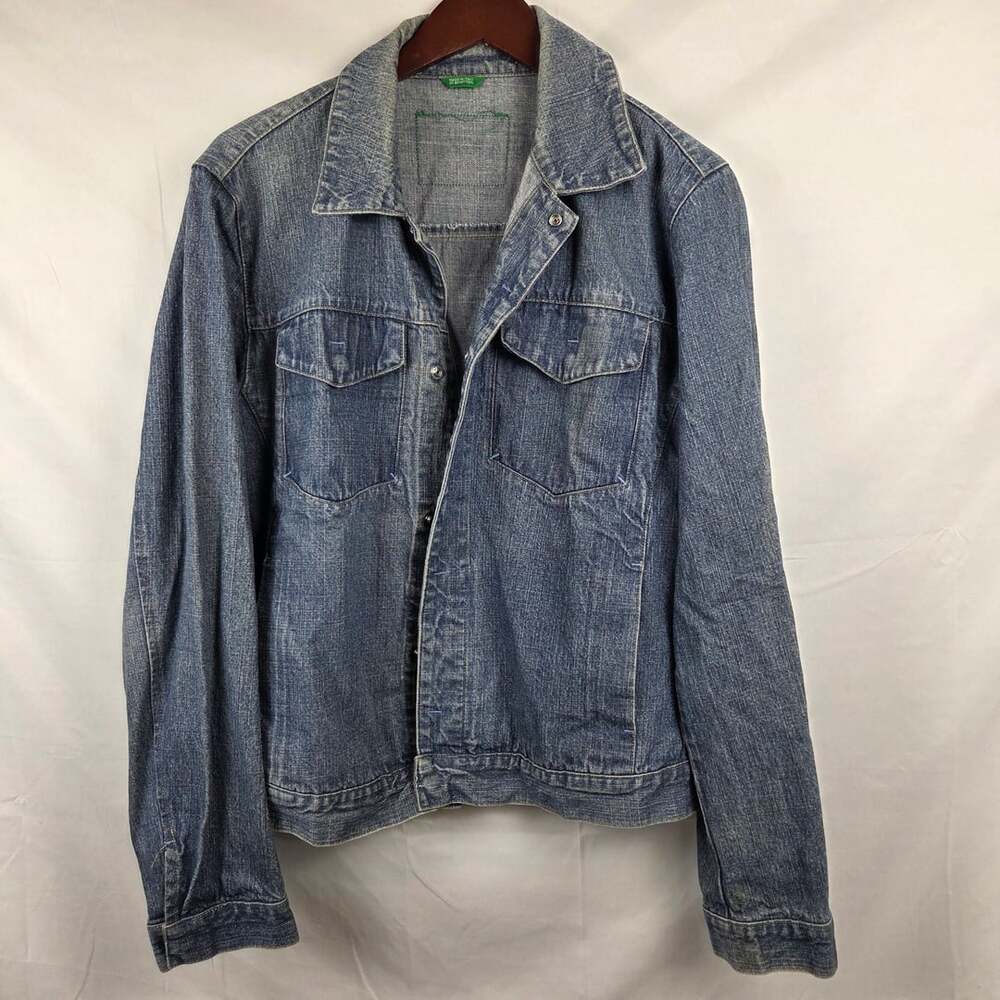 United Colors of Benetton Denim Jacket Size L Blue Cotton
